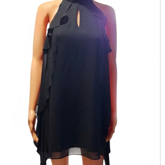 BCBGeneration Black Ruffle Mini Dress - Picture 2 of 8